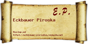Eckbauer Piroska névjegykártya